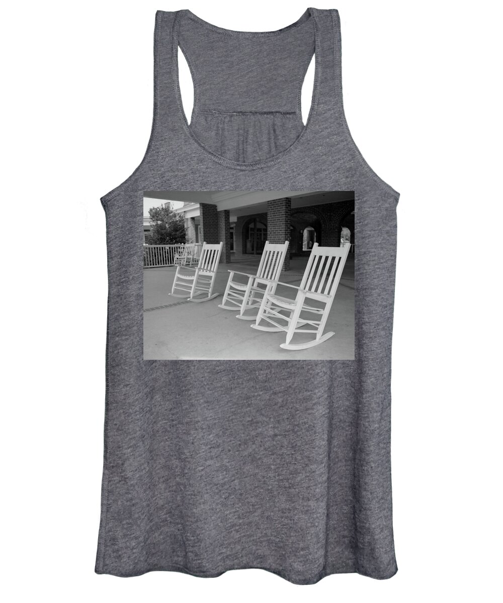 Building Women's Tank Top featuring the photograph Chairs, Old Casino, St. Simons Island by John Simmons