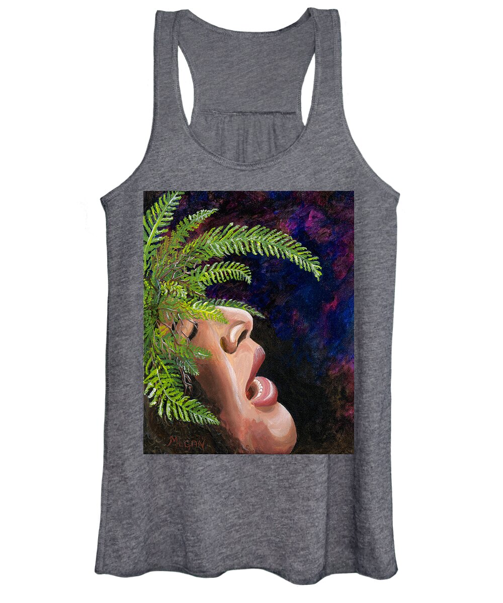 Hula Women's Tank Top featuring the painting Chanter by Megan Collins