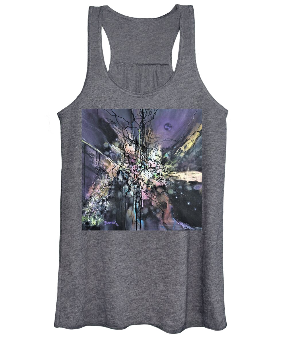 Abstract Women's Tank Top featuring the painting Chaos by Tom Shropshire