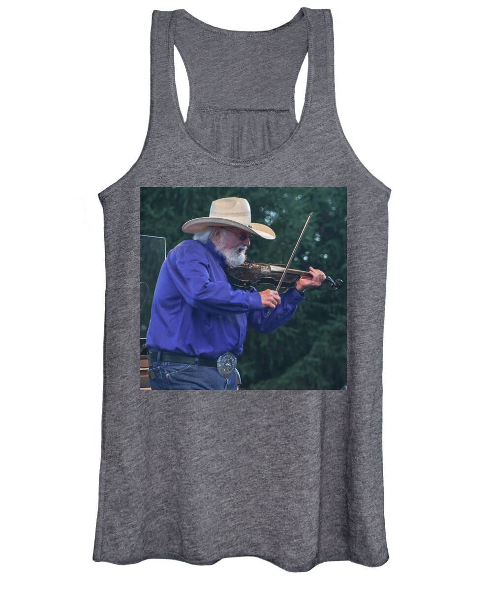 Charlie Daniels Women's Tank Top featuring the photograph Charlie Daniels at his best by Alan Goldberg