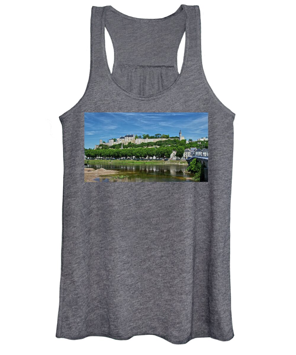Castle Women's Tank Top featuring the photograph Chateau de Chinon in the Loire Valley by Matthew DeGrushe