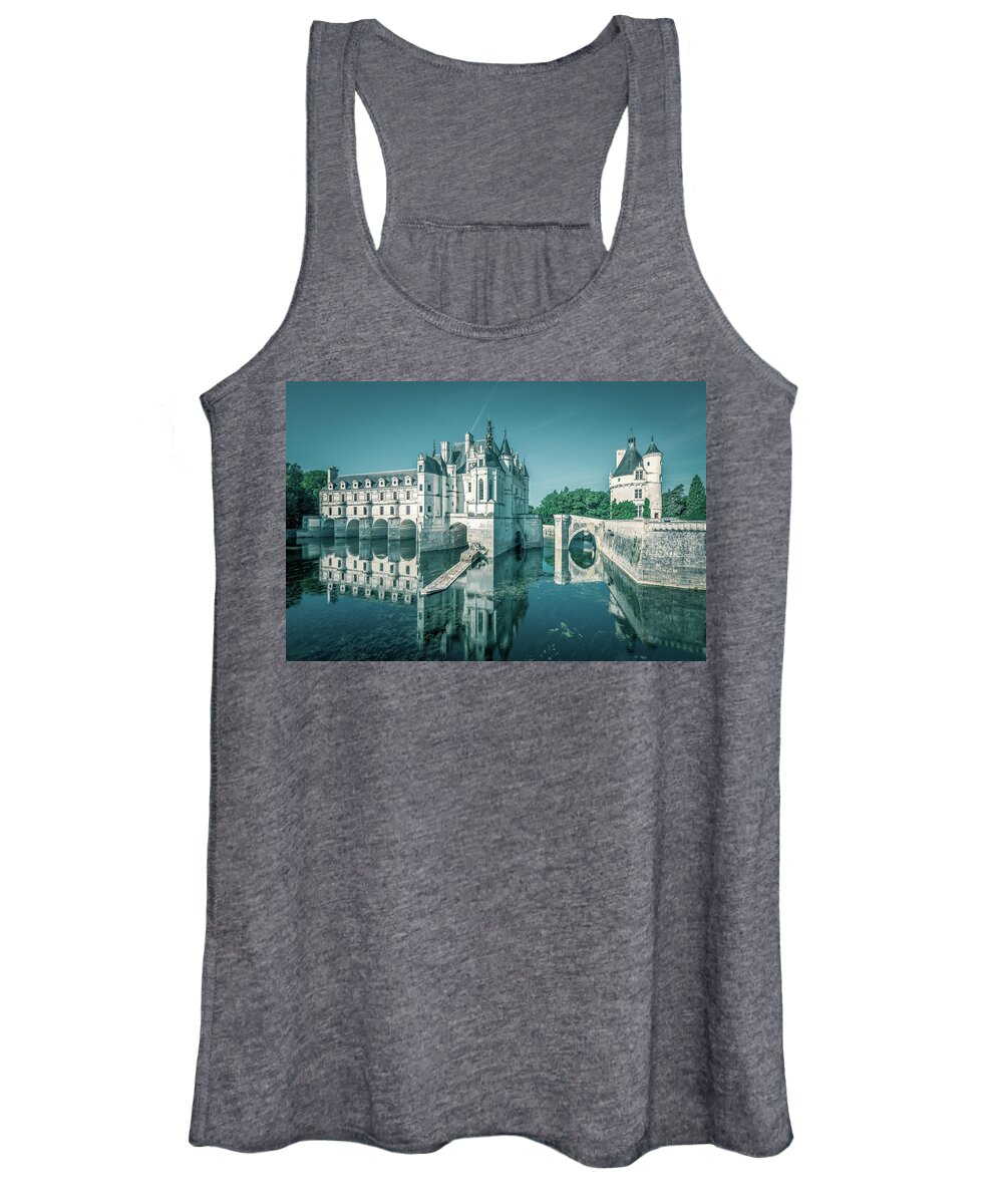 Horizontal Women's Tank Top featuring the photograph Chenonceau Castle in France by Benoit Bruchez