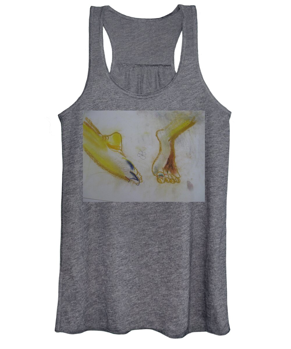  Women's Tank Top featuring the drawing Chieh's Feet by AJ Brown