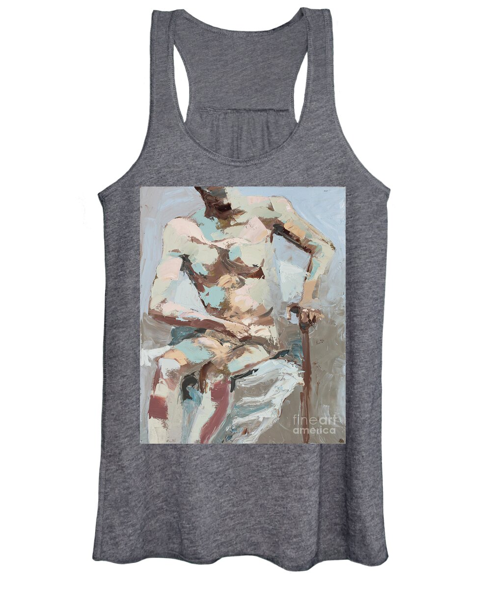 Impressionism Women's Tank Top featuring the painting Chris's Chair by PJ Kirk