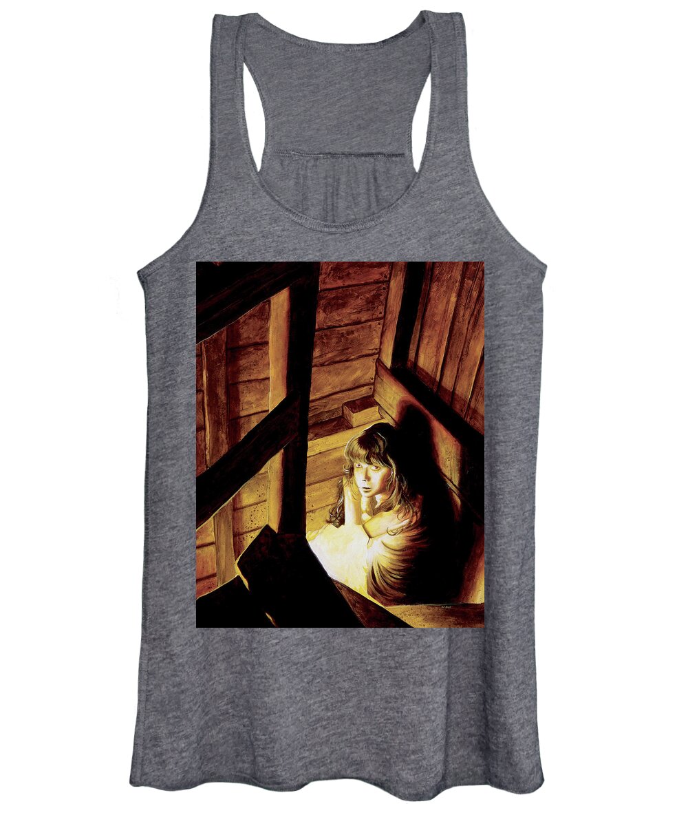 Gothic Women's Tank Top featuring the painting Christyne by Sv Bell