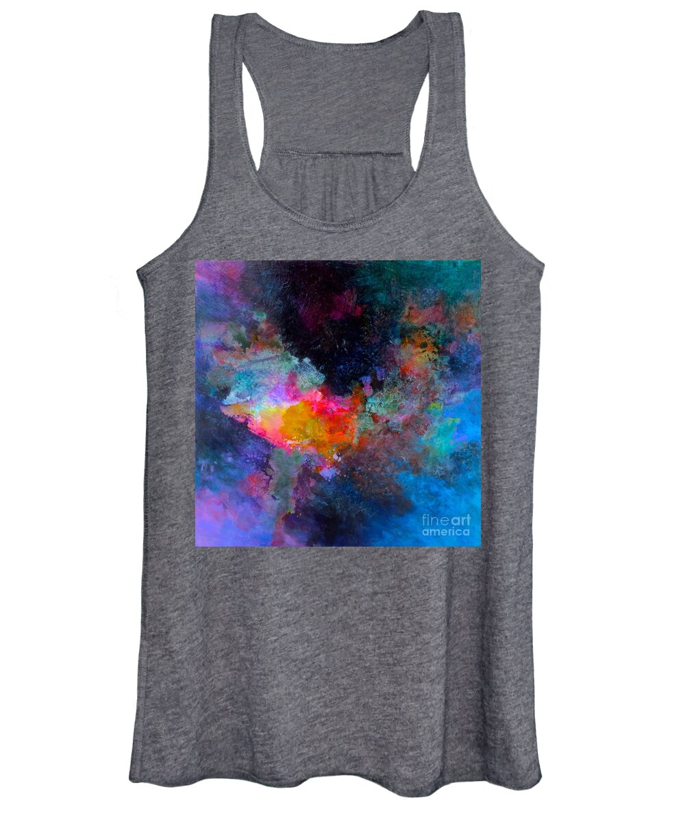 Chromatic Fantasies Abstract Painting Women's Tank Top featuring the painting Chromatic Fantasies by Robert Birkenes