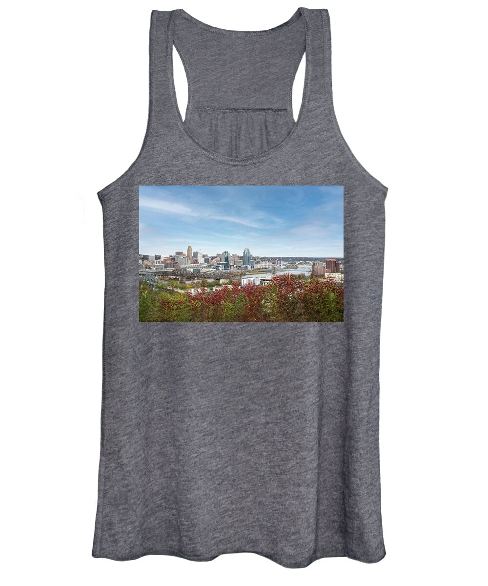 Autumn Women's Tank Top featuring the photograph Cincinnati In The Fall by Ed Taylor