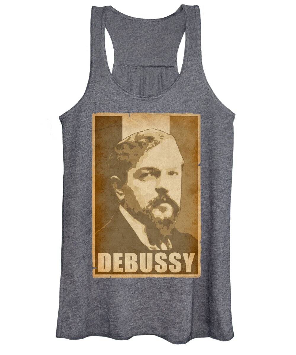 Claude Women's Tank Top featuring the digital art Claude Debussy French by Filip Schpindel