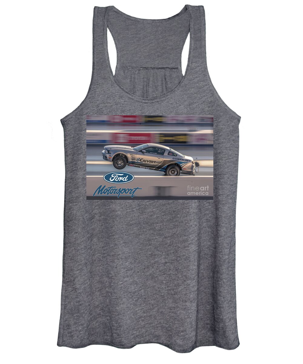 Ford Women's Tank Top featuring the photograph Cobra Jet action by Darrell Foster
