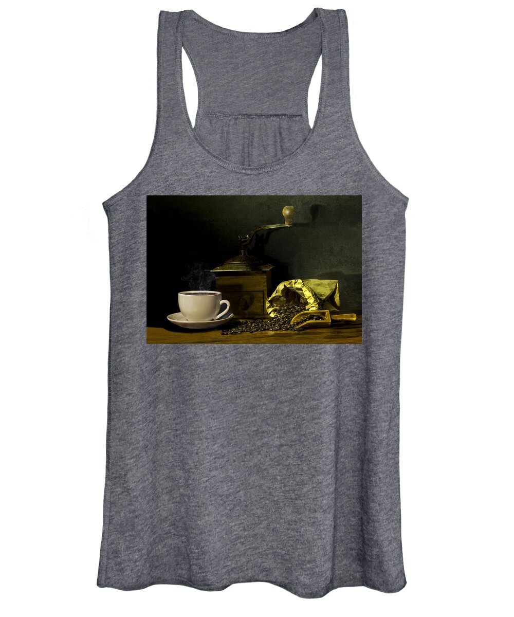 Coffee Women's Tank Top featuring the photograph Coffee Time by Terri Schaffer - Life's Color