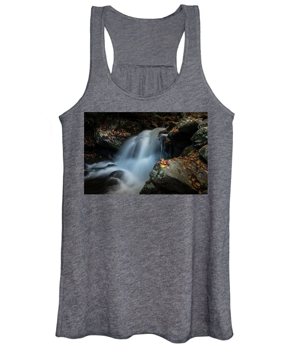 Fall Colors Women's Tank Top featuring the photograph Cold Mountain Cascade by Darrell DeRosia