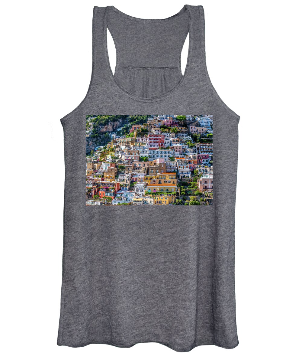 Amalfi Women's Tank Top featuring the photograph Colorful Positano by David Downs