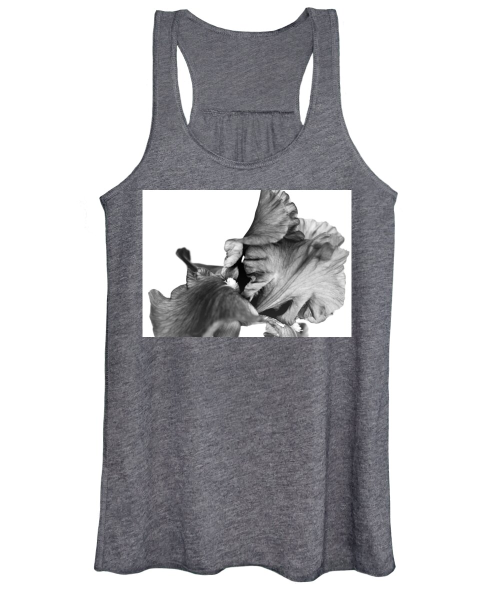 Iris Women's Tank Top featuring the photograph Coming Out of His Shell No. 0036 BW by Sherry Hallemeier