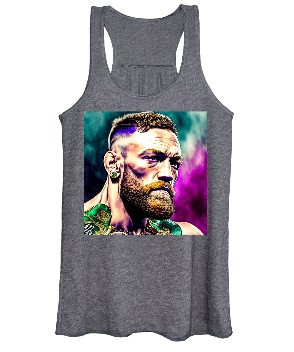 Conor Anthony Mcgregor Is An Irish Professional Mixed Martial Artist. He Is A Former Ultimate Fighting Championship Featherweight And Lightweight Champion Women's Tank Top featuring the digital art Conor McGregor MMA by Bob Smerecki