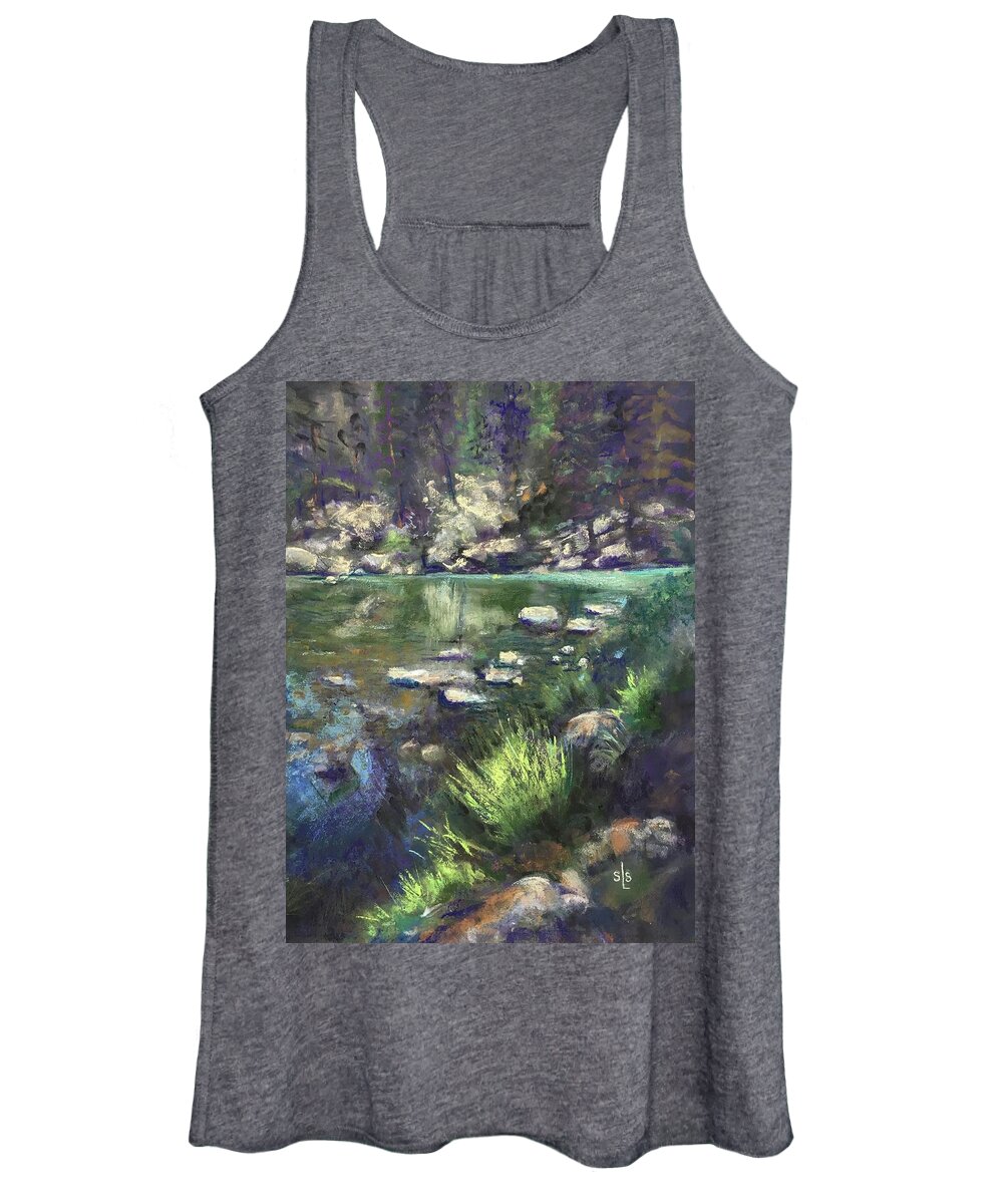 Trees Women's Tank Top featuring the pastel Cool Waters by Sandra Lee Scott
