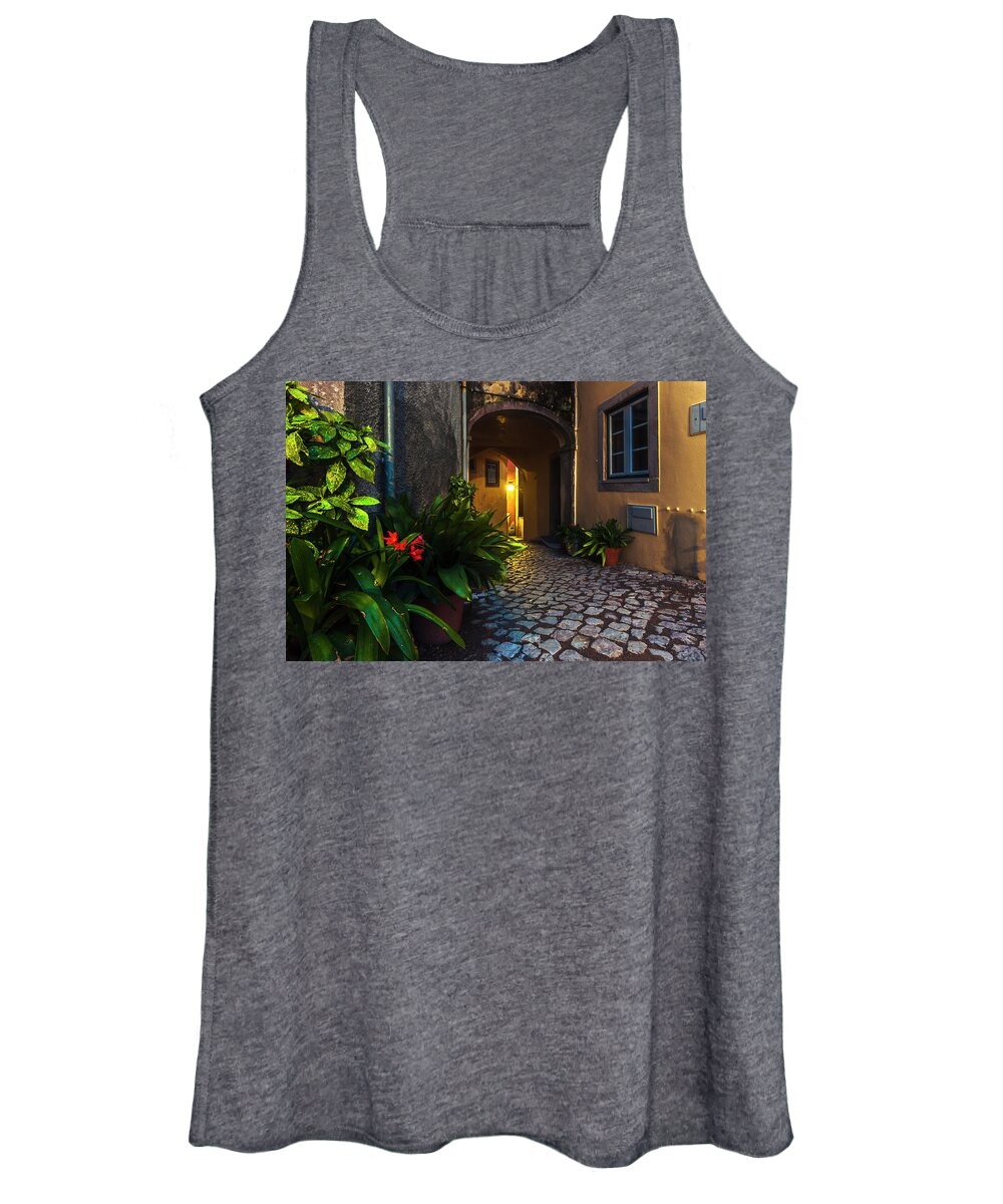 Portugal Women's Tank Top featuring the photograph Cosy Street by Evgeni Dinev