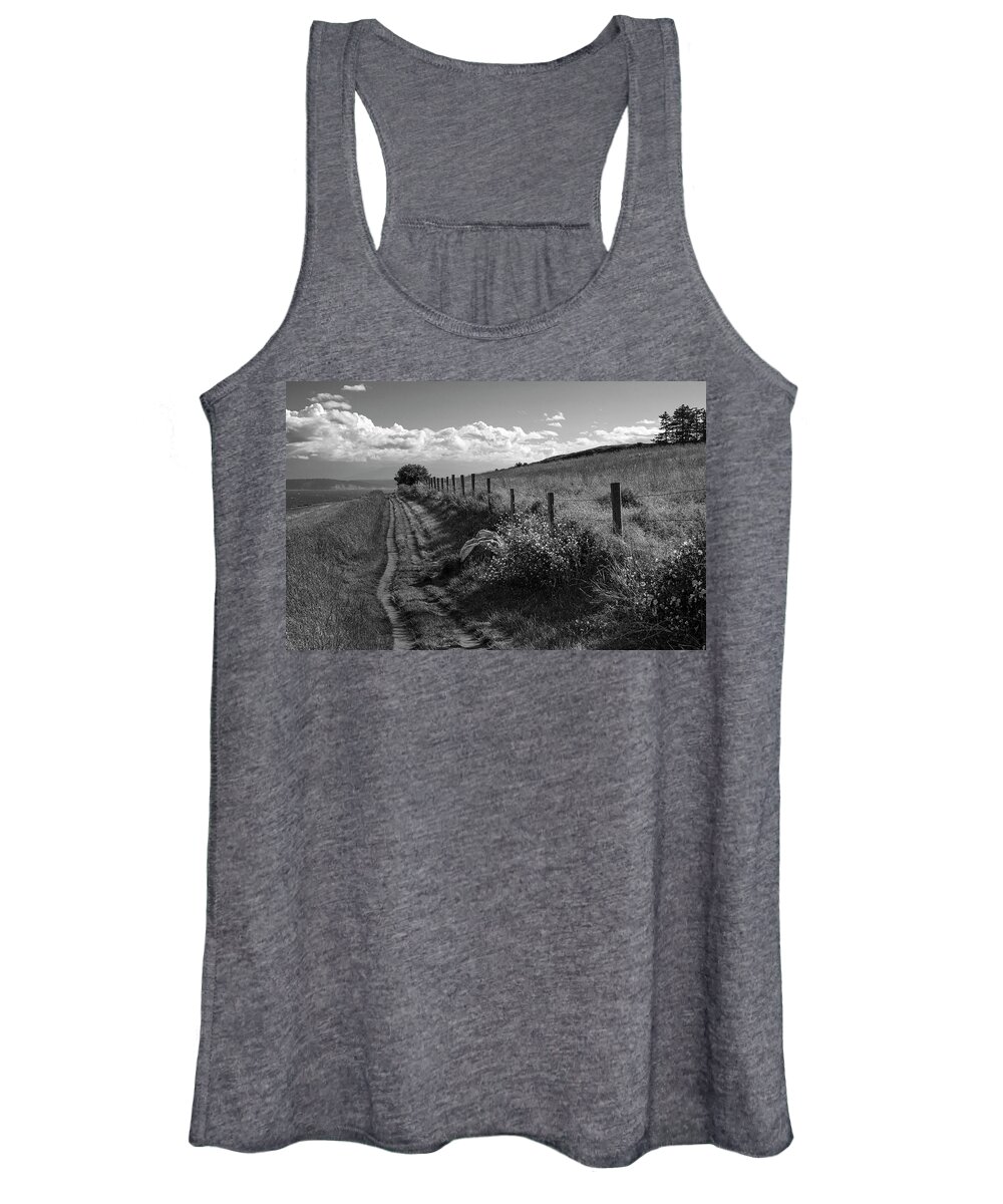 Lane Women's Tank Top featuring the photograph Country Lane at Ebey's Landing by Mary Lee Dereske