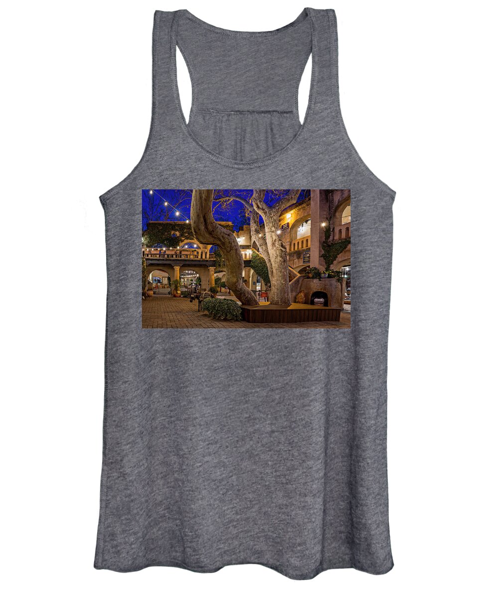 Women's Tank Top featuring the photograph Courtyard at Night by Al Judge