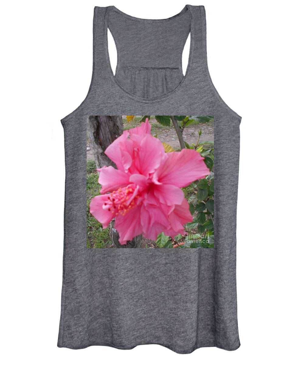 Pink Women's Tank Top featuring the photograph Crepe paper pink by Nancy Graham