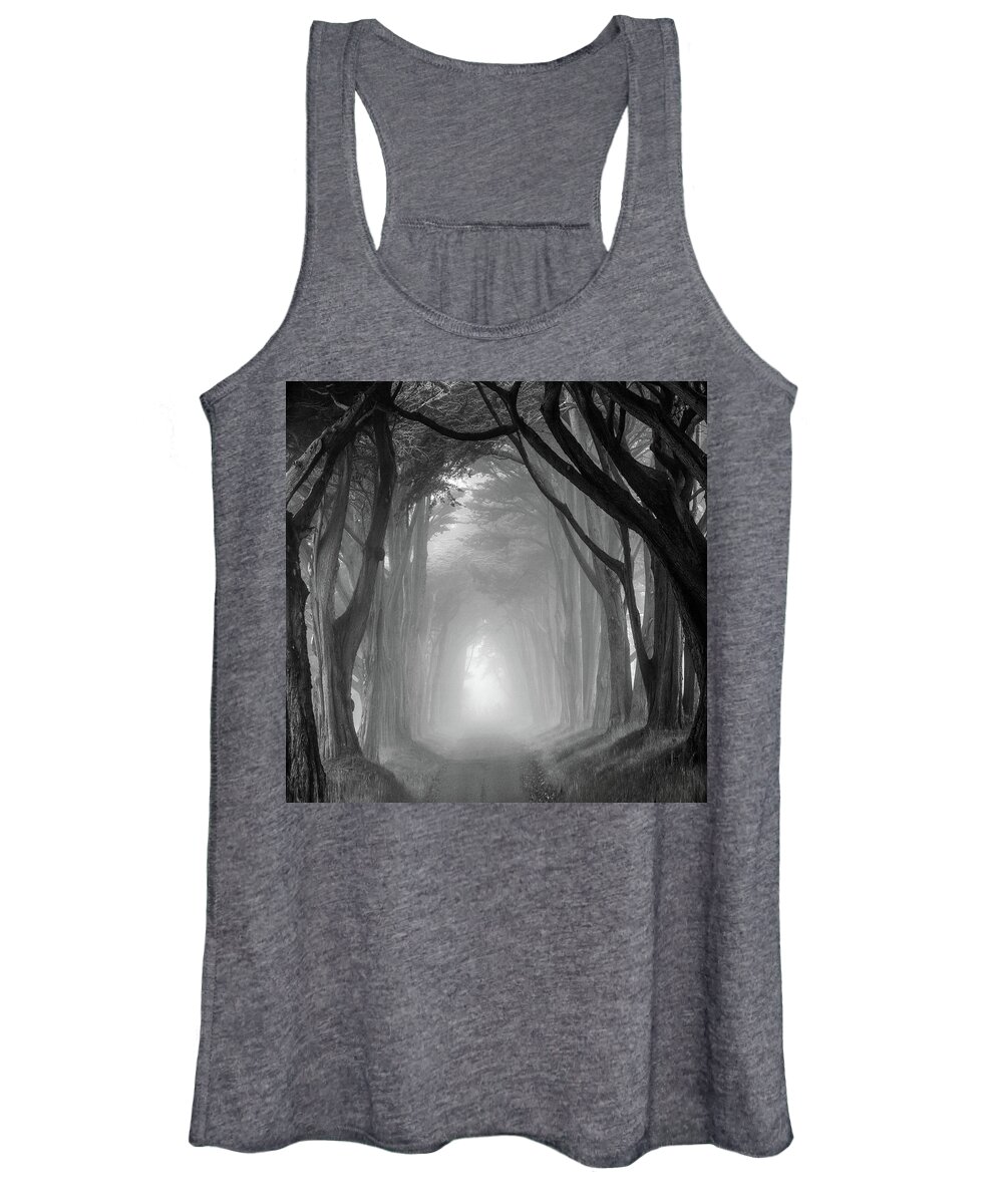 Cypress Tree Tunnel Women's Tank Top featuring the photograph Cypress tree tunnel, Point Reyes by Donald Kinney