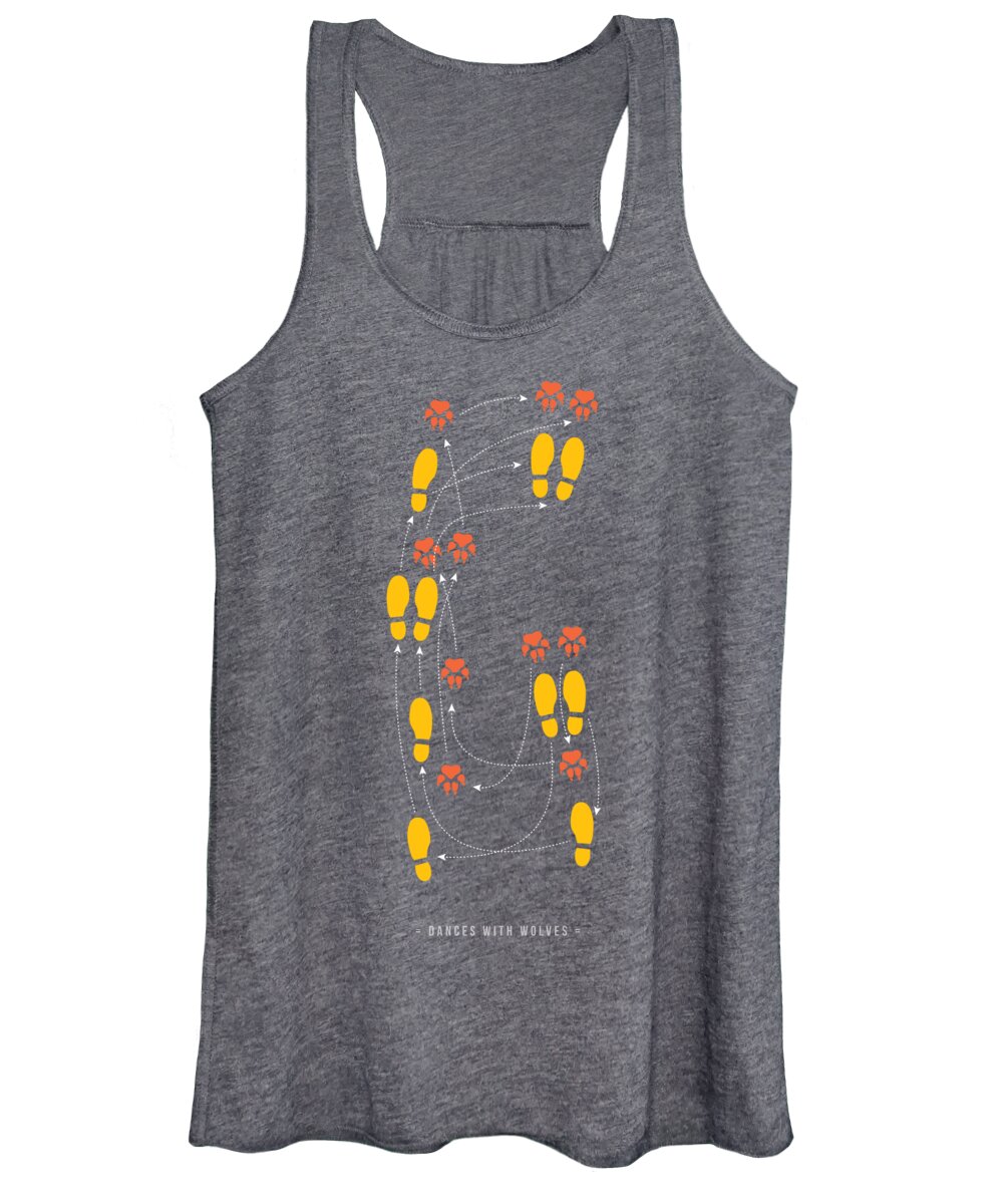 Movie Poster Women's Tank Top featuring the digital art Dances with Wolves - Alternative Movie Poster by Movie Poster Boy