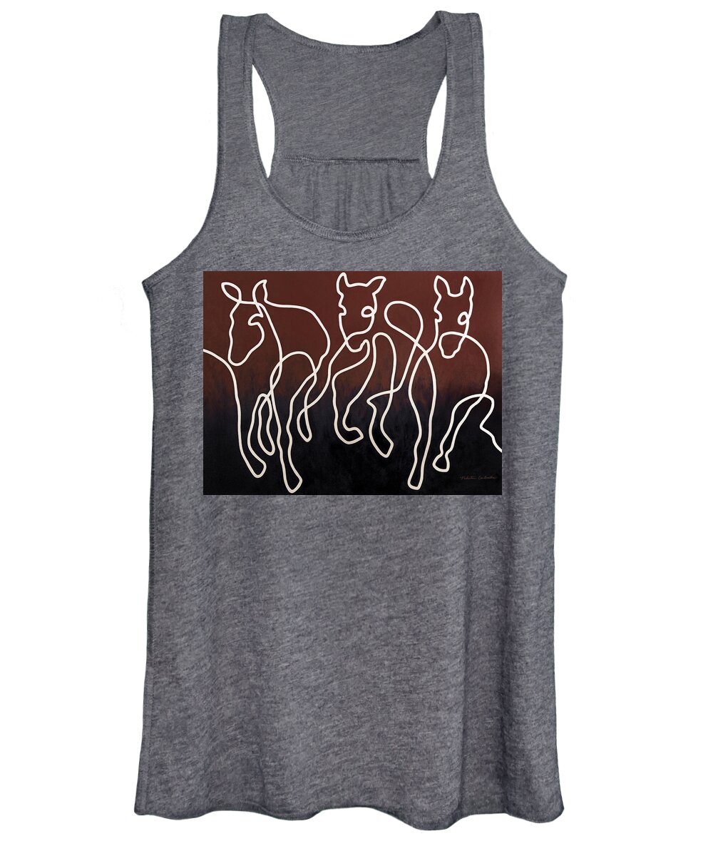 Western Women's Tank Top featuring the painting Departure by Nikita Coulombe