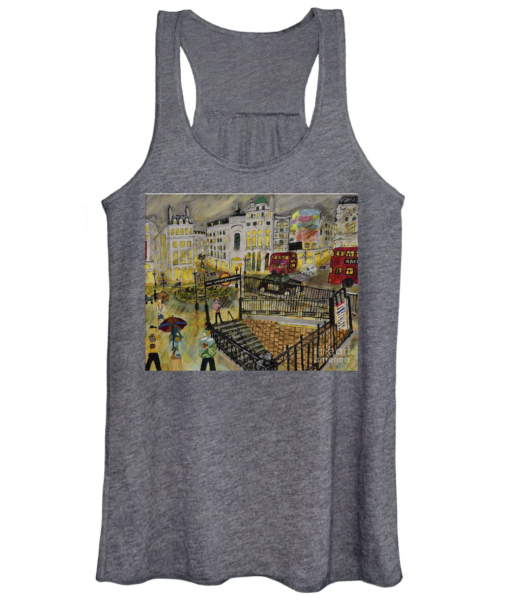 Contemporary Women's Tank Top featuring the painting Desires in a Piccadilly by David Westwood
