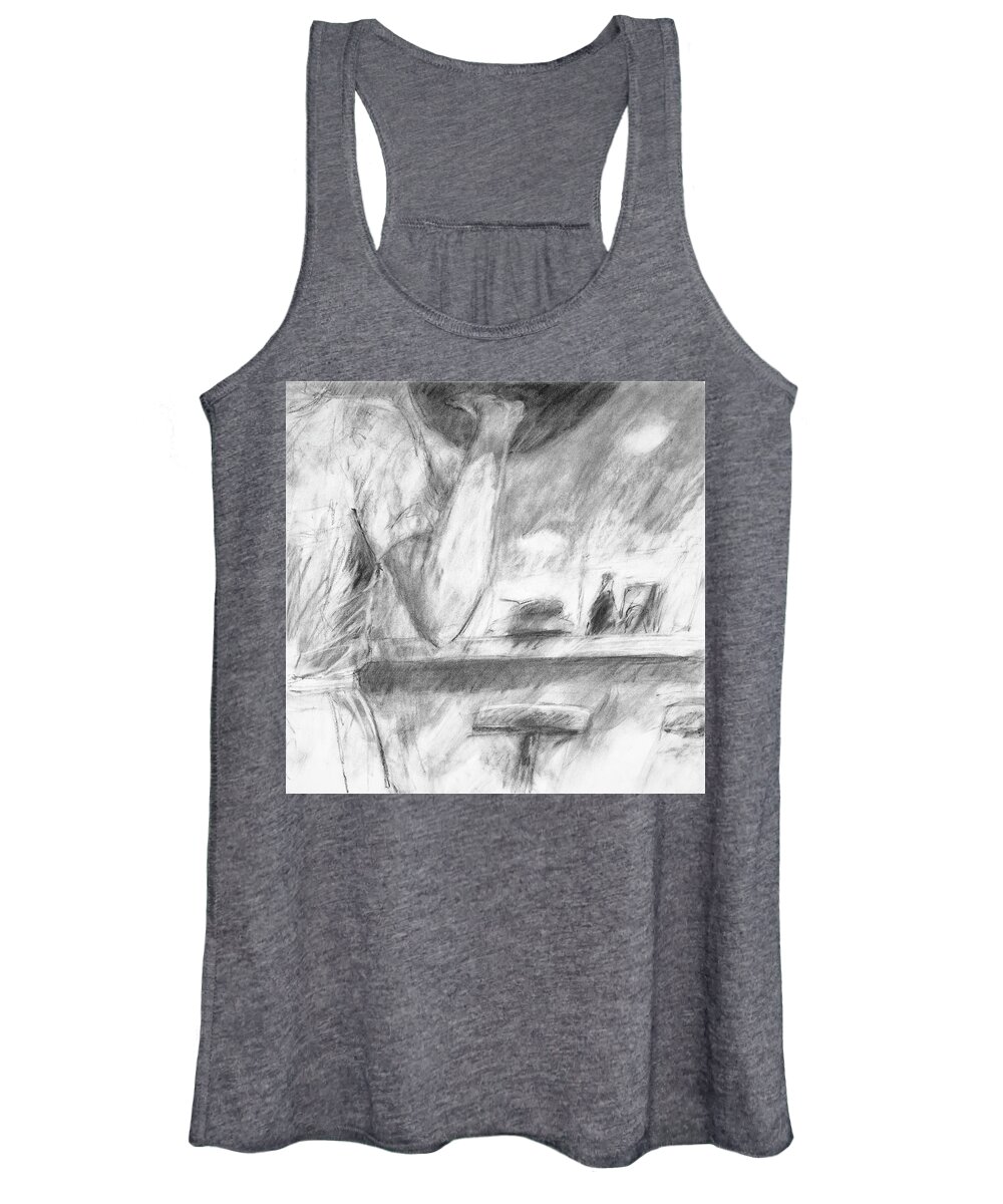 Diner Women's Tank Top featuring the drawing Diner Service by Lisa Tennant