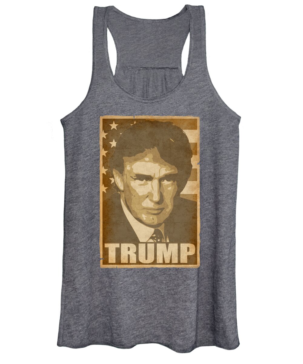 Donald Women's Tank Top featuring the digital art Donald Trump Stars And Stripes by Megan Miller