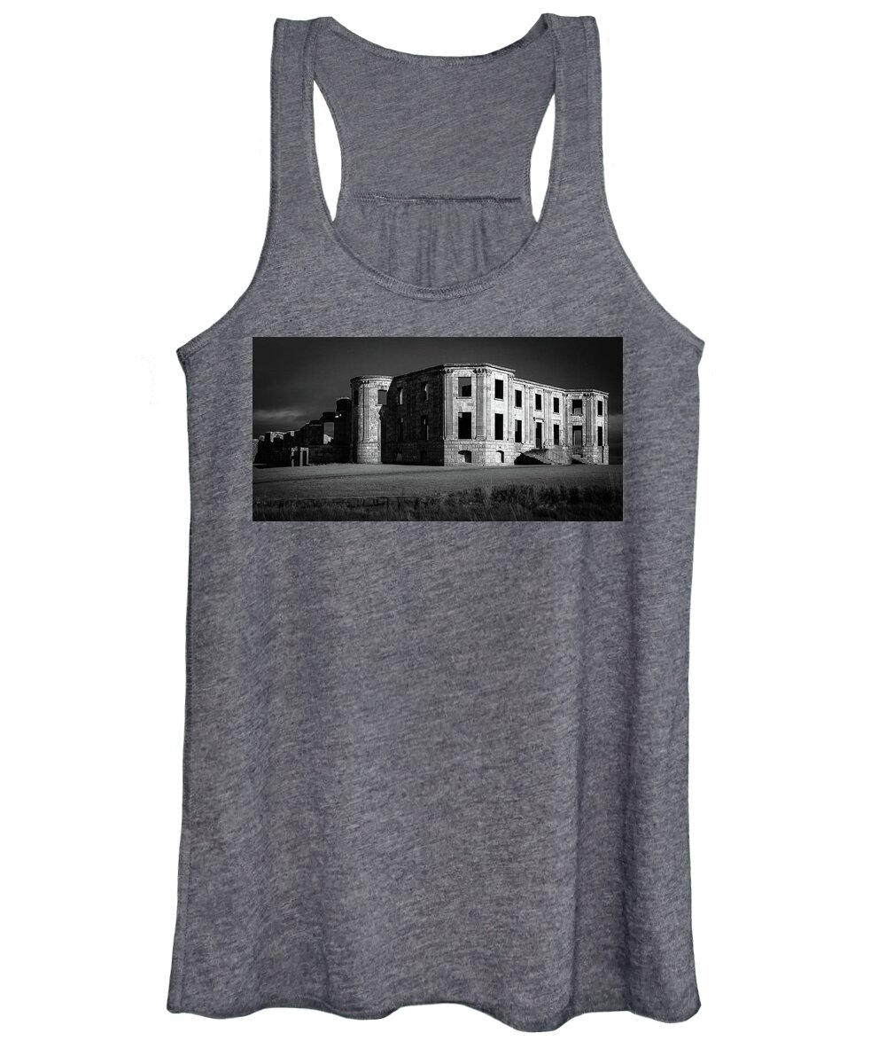 Downhillhouse Women's Tank Top featuring the photograph Downhill Demesne Contrast by Vicky Edgerly