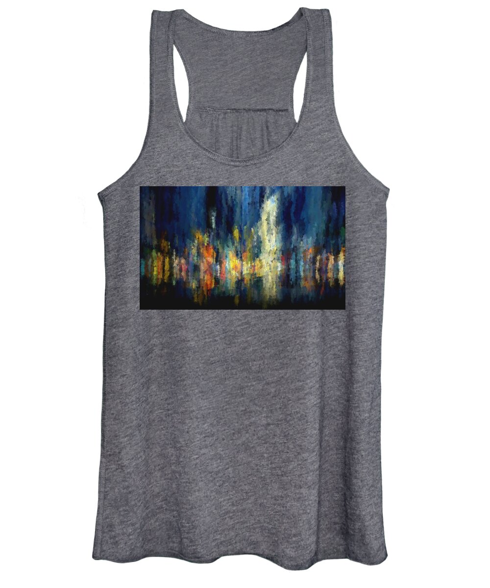 Cityscape Women's Tank Top featuring the digital art Downtown by David Manlove