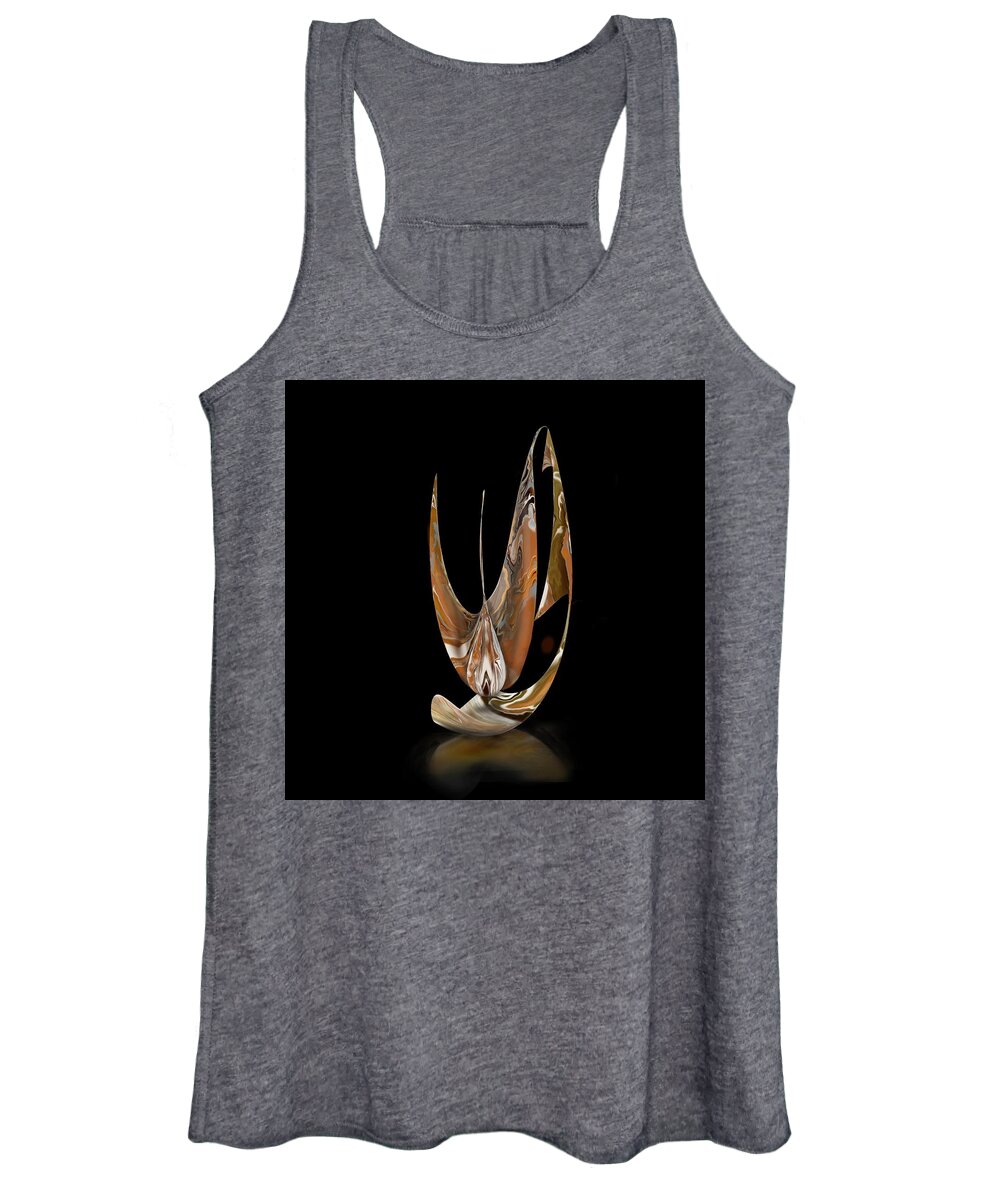 Abstract Women's Tank Top featuring the digital art Dowsing for Stillness by Pic Michel
