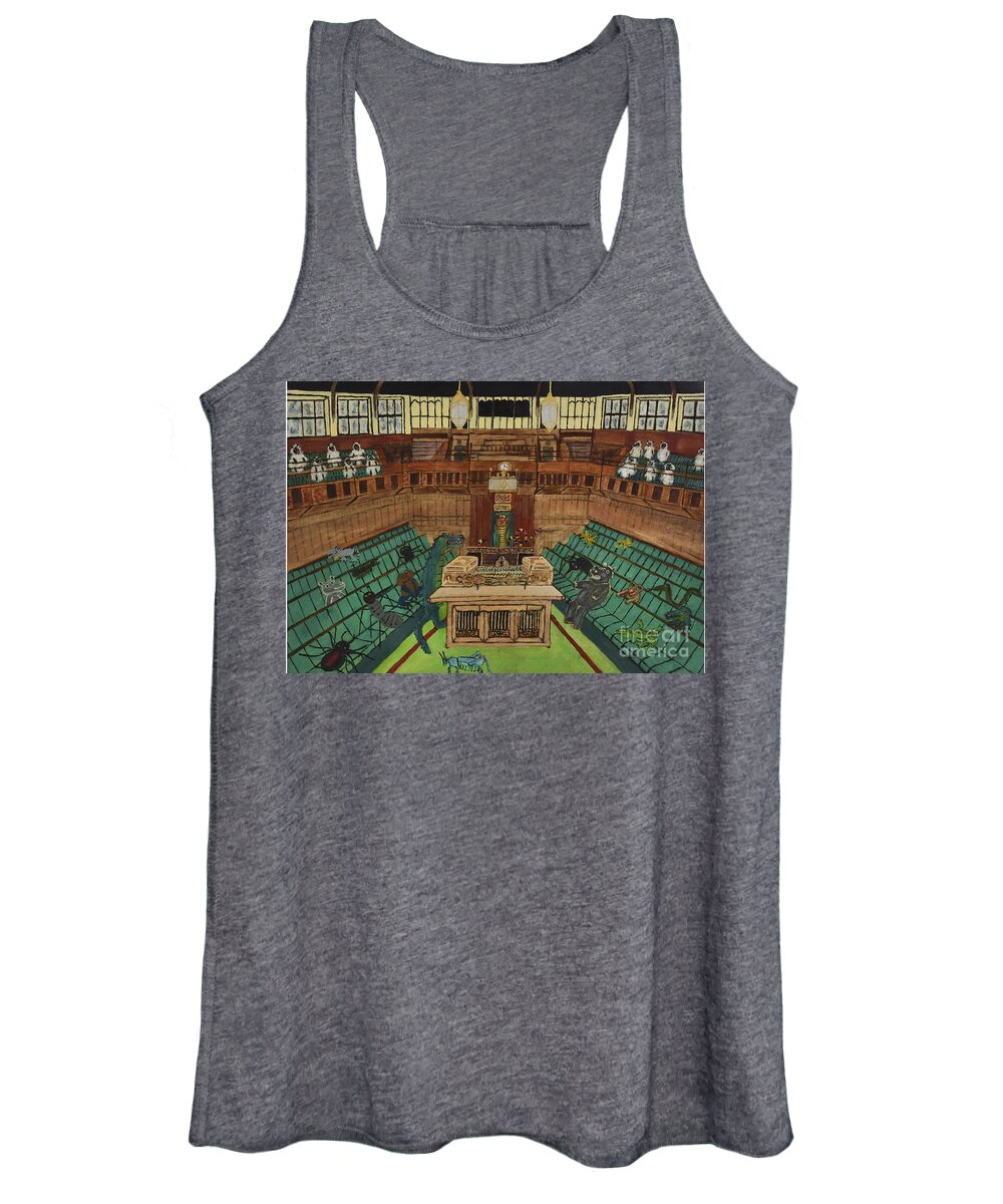 Parliament Women's Tank Top featuring the painting Drain the Swamp by David Westwood