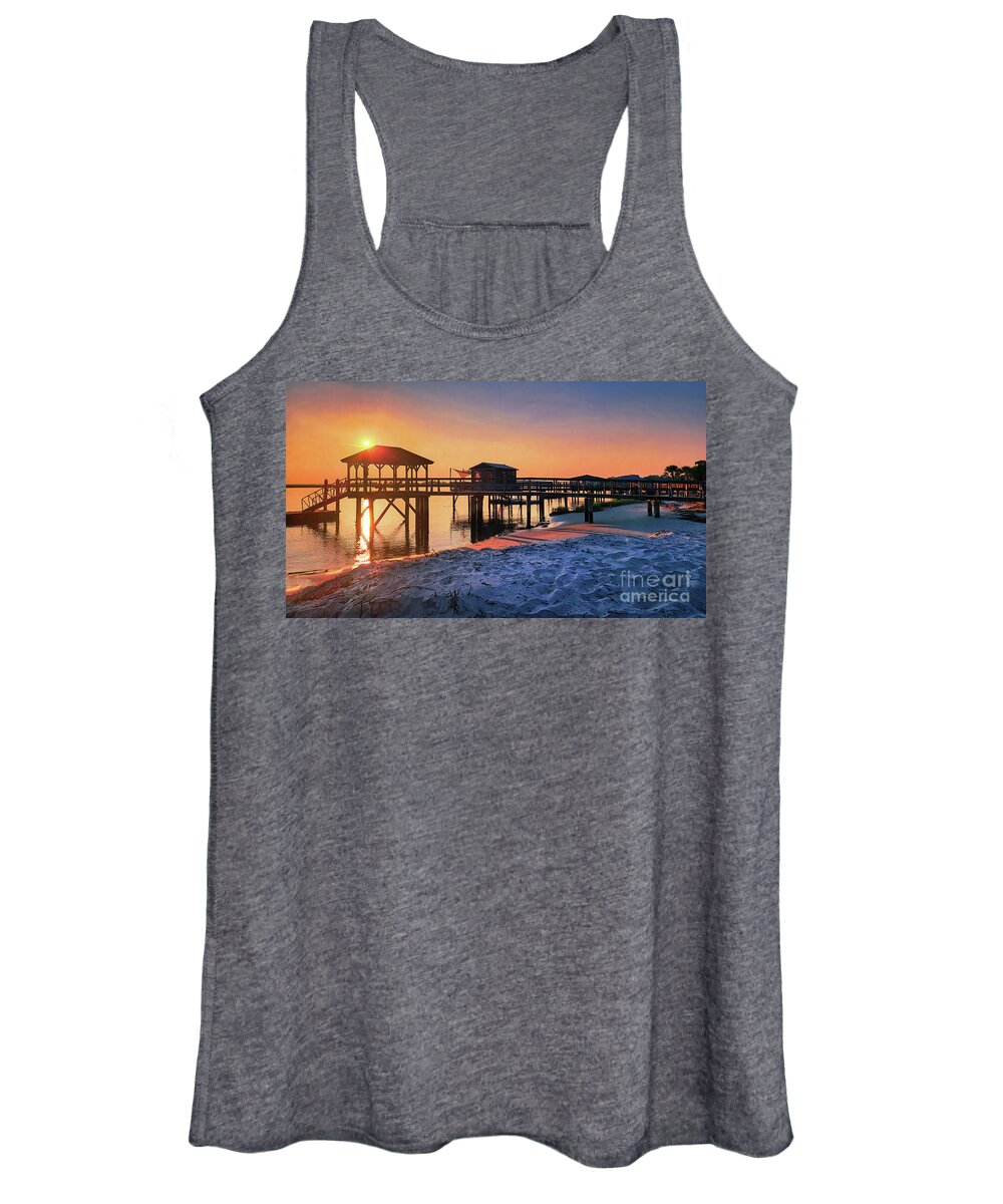 Tybee Island Sunset Women's Tank Top featuring the photograph Dreams of Tybee Island by Shelia Hunt
