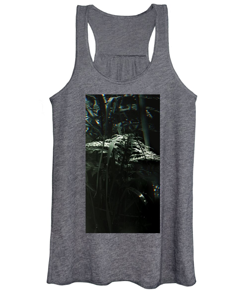 Leaves Women's Tank Top featuring the photograph DROPLETS Magic Forest by Auranatura Art