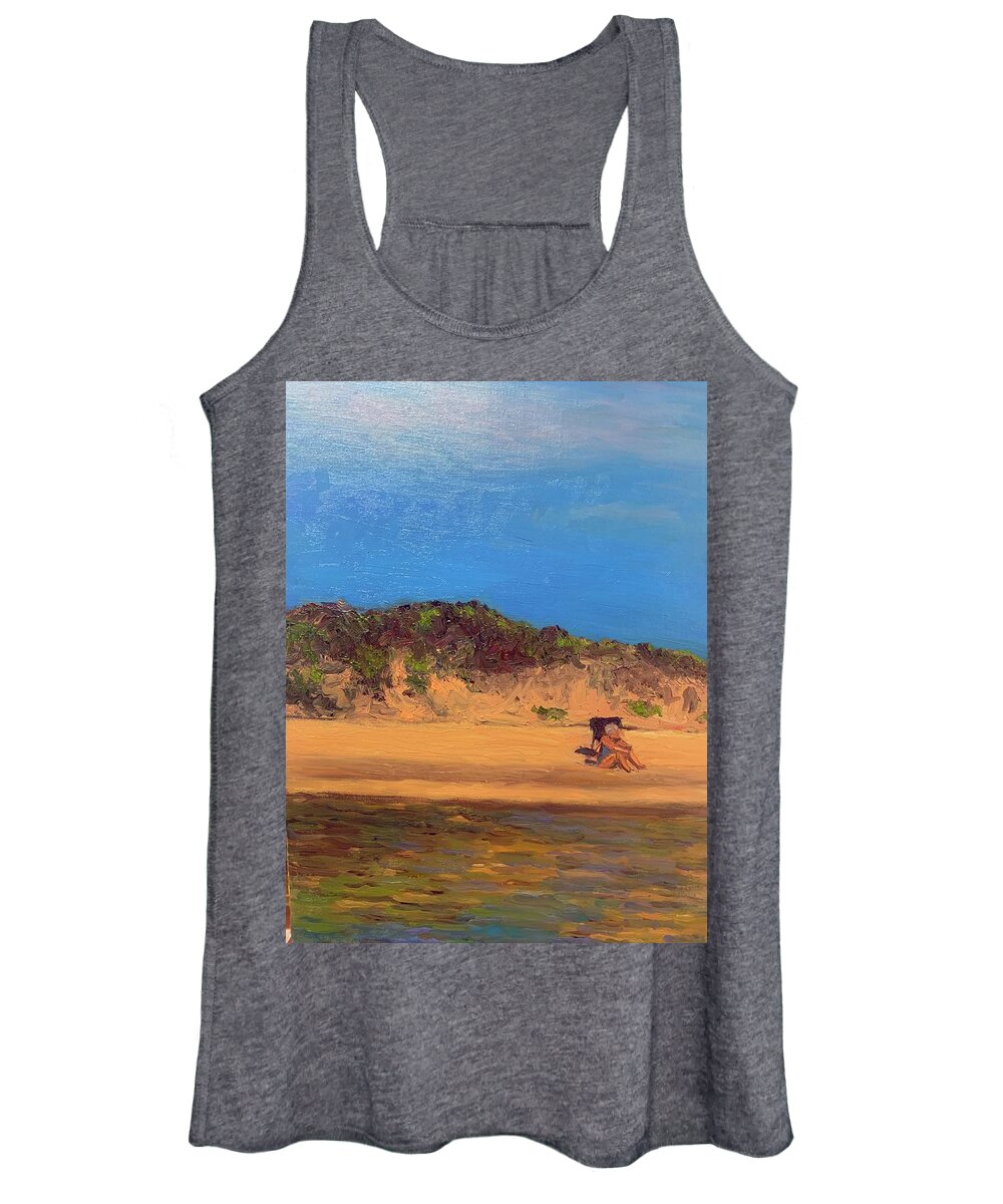 Cape Cod Wellfleet Beach Women's Tank Top featuring the painting Duck Harbor by Beth Riso