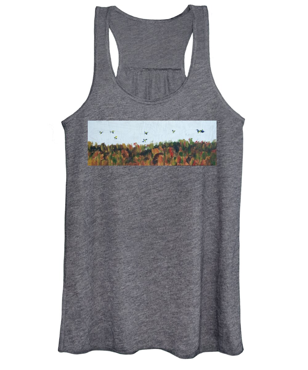  Women's Tank Top featuring the painting Duck Hunt by David McCready