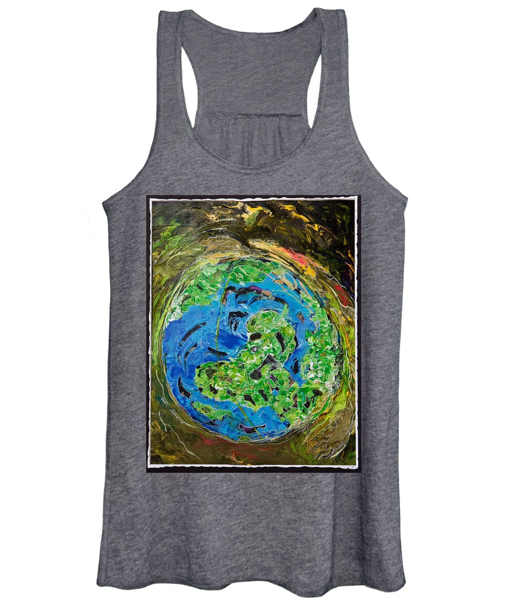 Wall Art Women's Tank Top featuring the painting Earth Embraced - Vertical by Ellen Palestrant