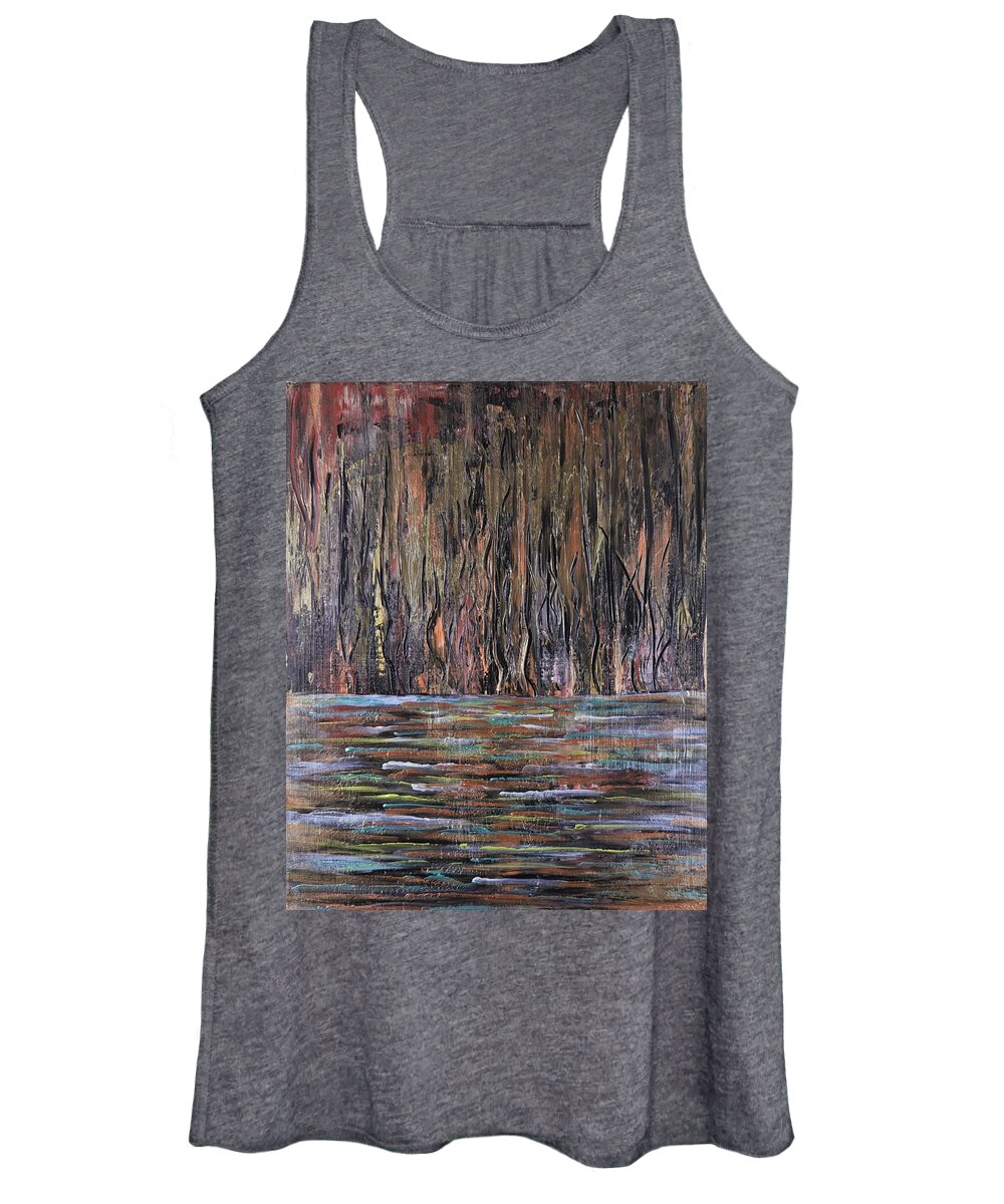 Contemporary Women's Tank Top featuring the painting Electric Forest by Raymond Fernandez
