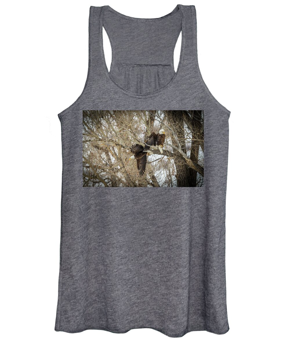Eagle Women's Tank Top featuring the photograph Elk River Approach by Kevin Dietrich