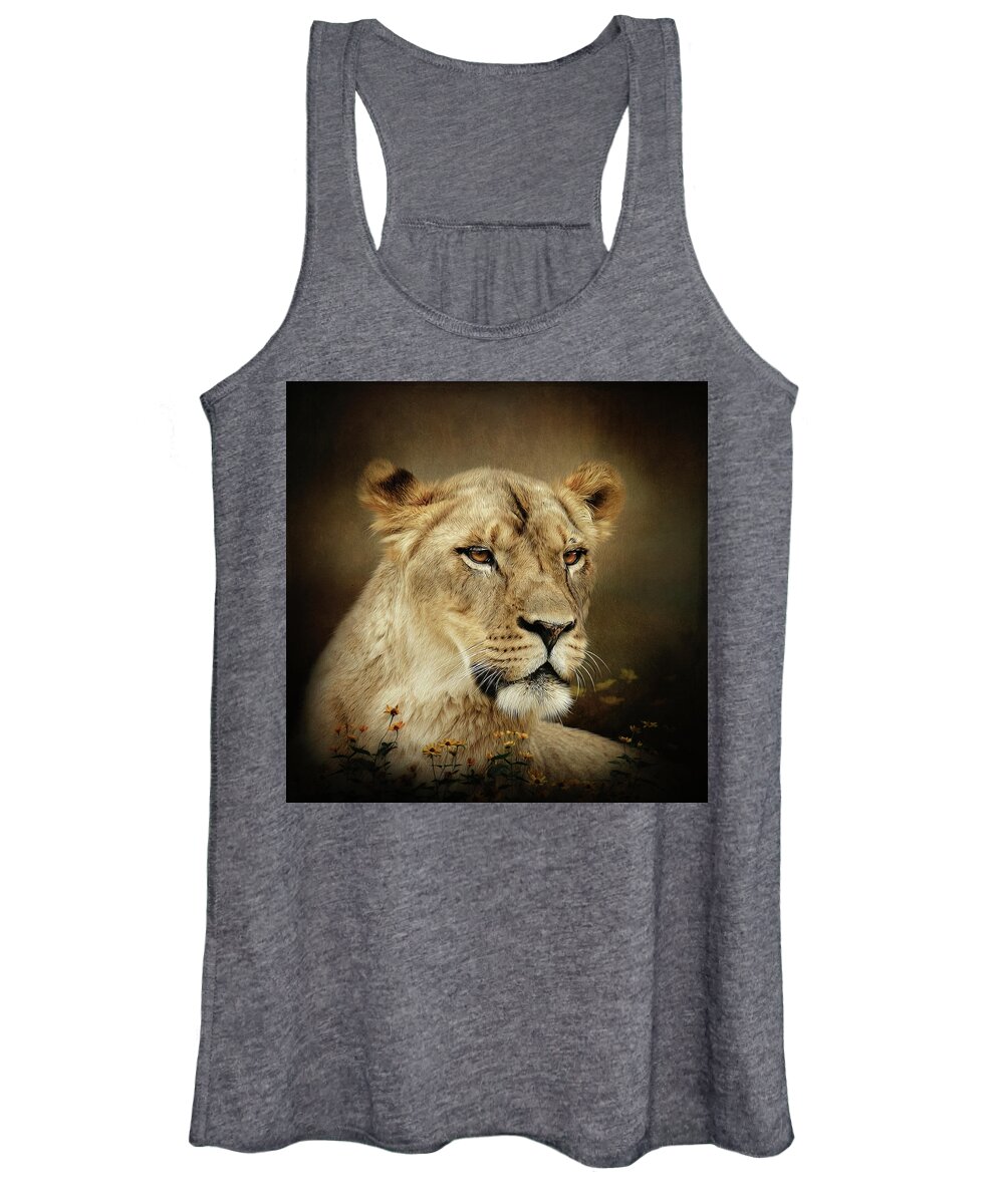 Lioness Women's Tank Top featuring the digital art Elsa by Maggy Pease