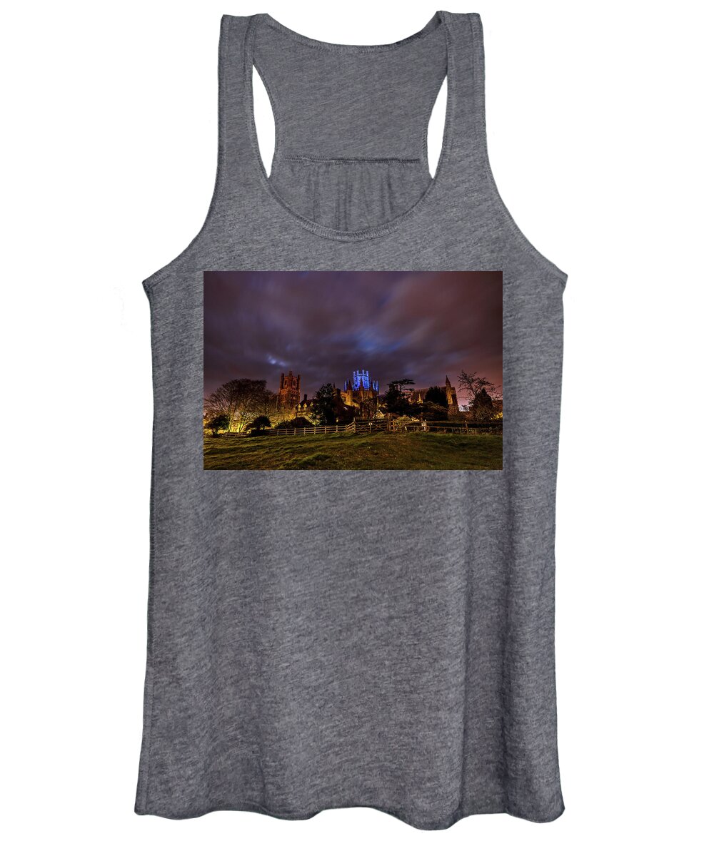 Architecture Women's Tank Top featuring the photograph Ely Cathedral - Blue for the NHS iii by James Billings