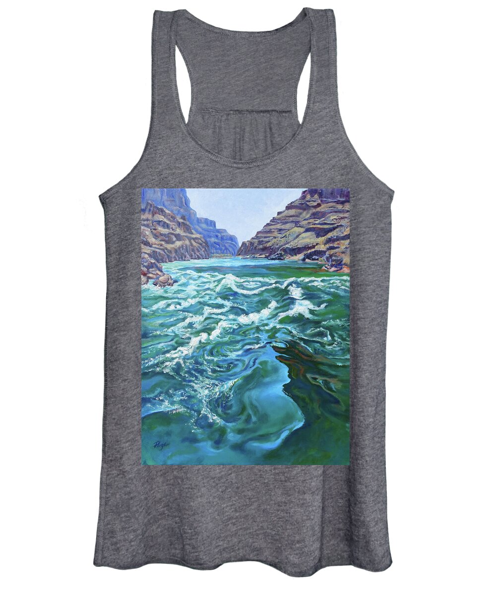 Landscape Women's Tank Top featuring the painting Emerald Alley by Page Holland