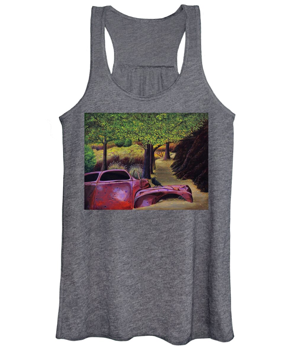 Kim Mcclinton Women's Tank Top featuring the painting End of the Road by Kim McClinton