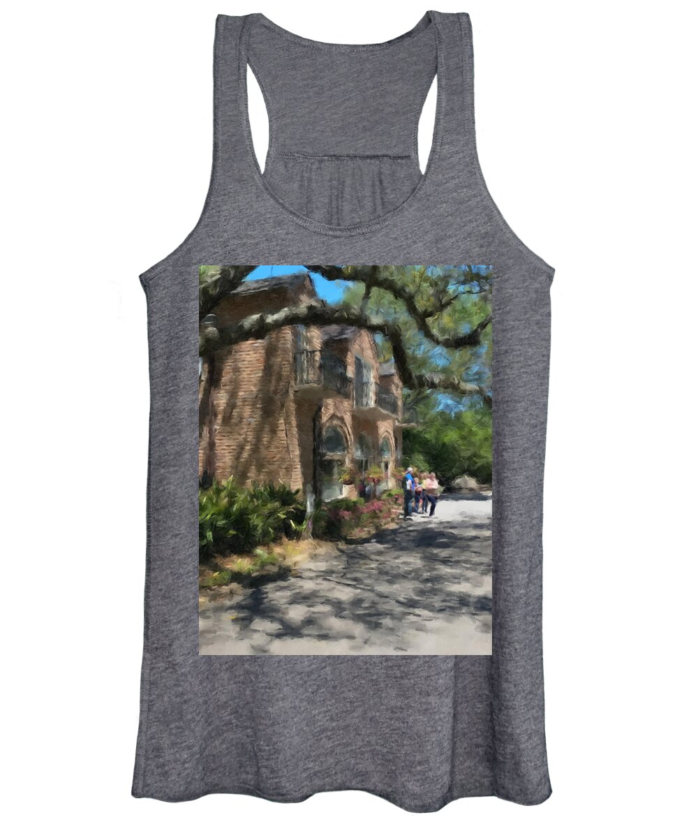 Bellingrath Women's Tank Top featuring the painting Estate Garden House by Gary Arnold