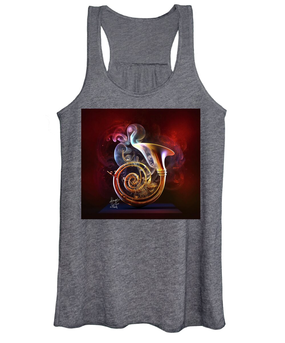 Ethereal Women's Tank Top featuring the digital art Ethereal French Horn 7 by DC Langer