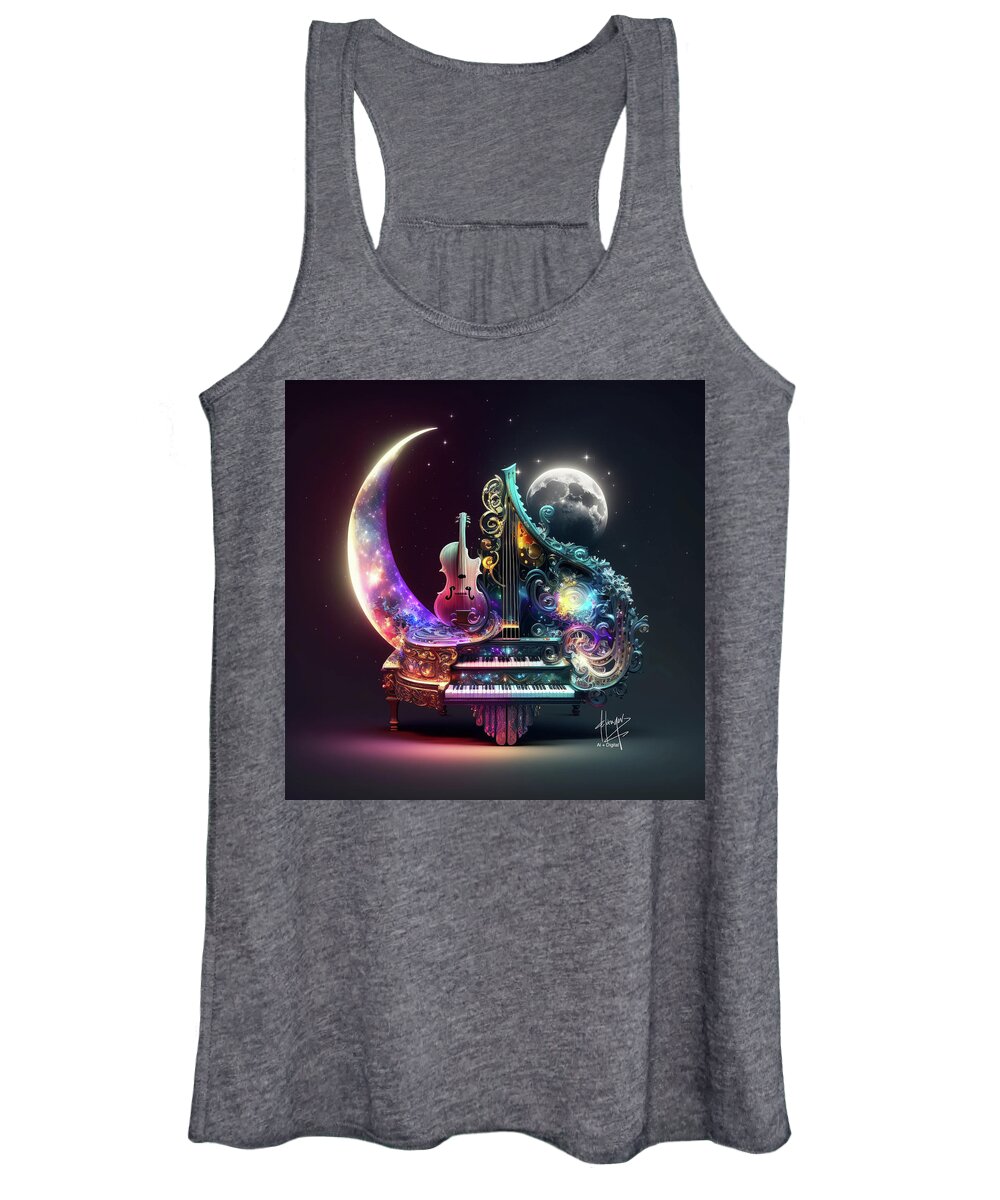 Piano Women's Tank Top featuring the digital art Ethereal Piano 10 by DC Langer