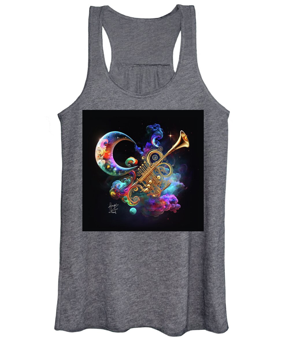 Ethereal Women's Tank Top featuring the digital art Ethereal Trumpet 3 by DC Langer