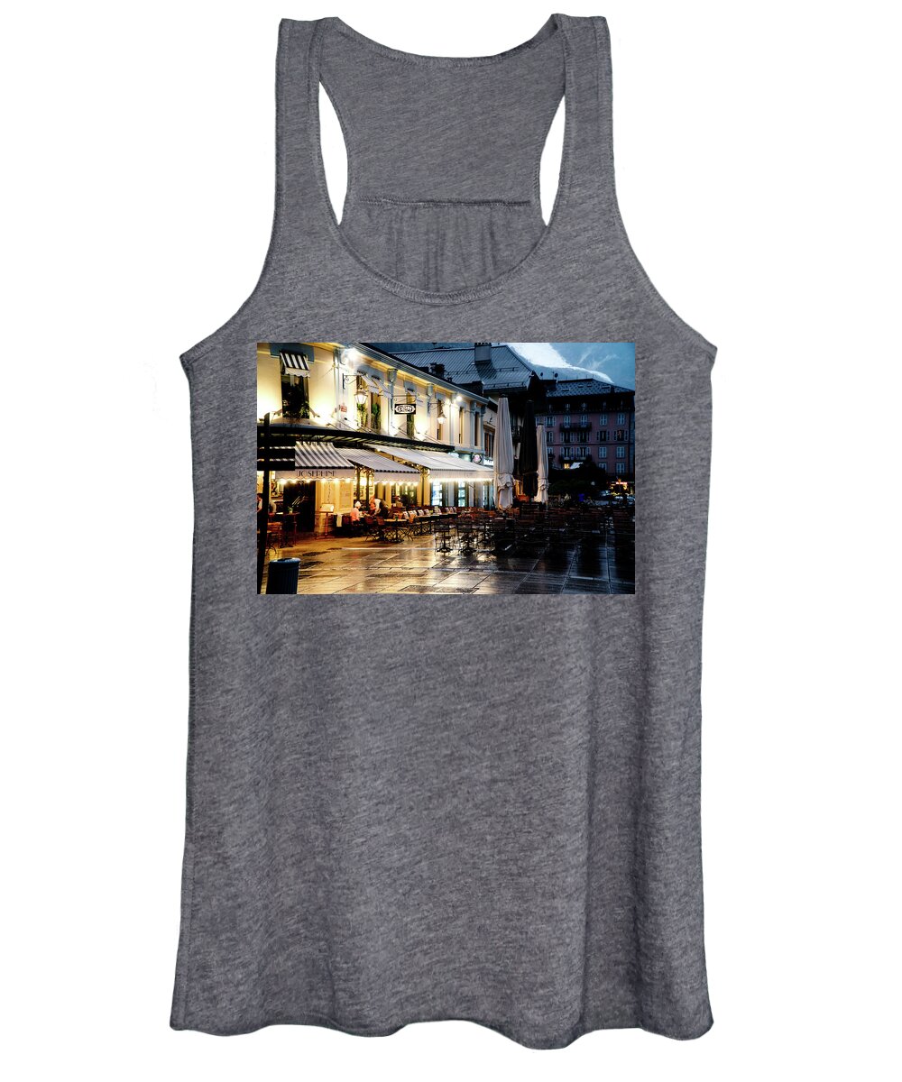 Chamonix Women's Tank Top featuring the photograph Evening in Town by Rich S