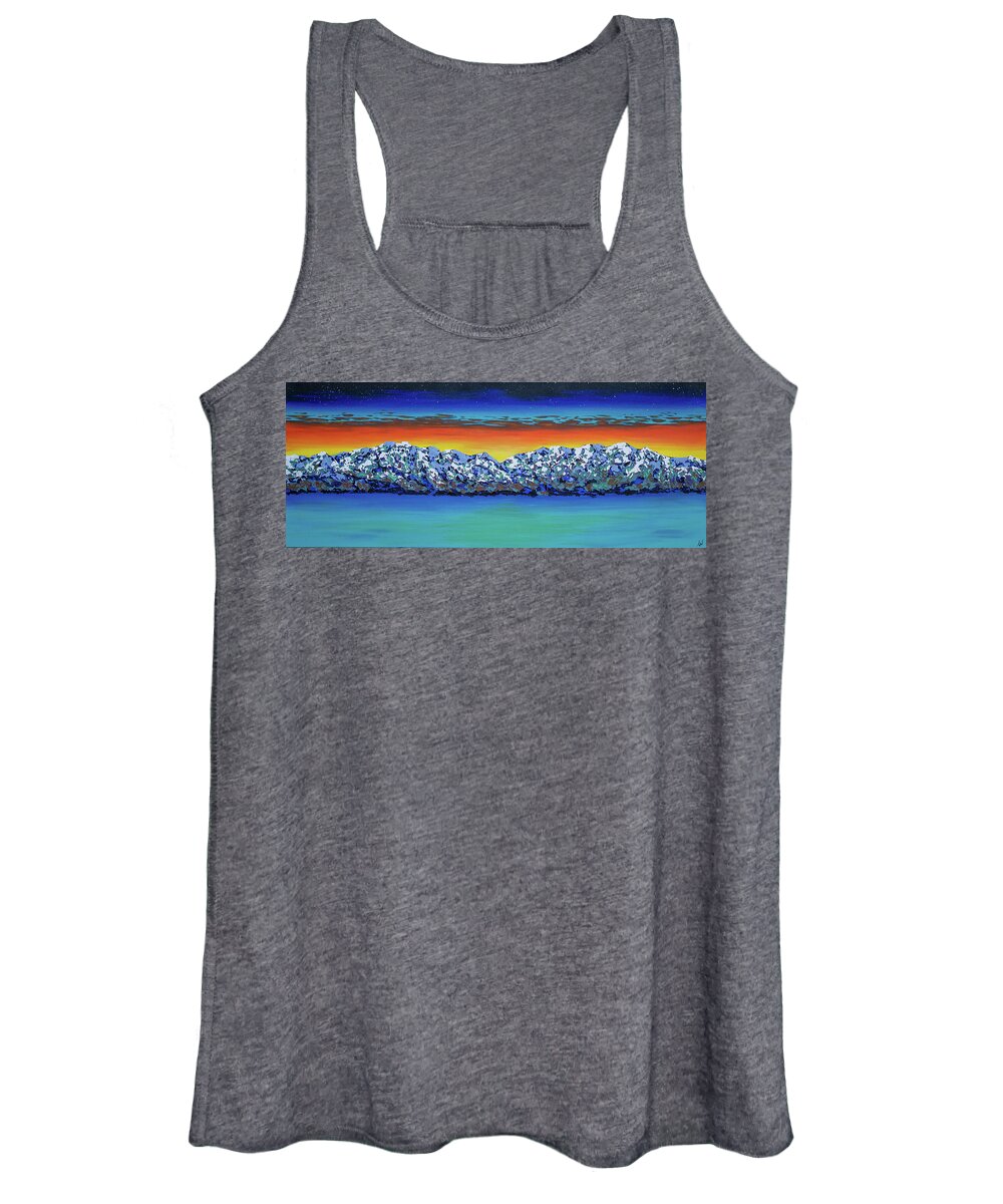 Lake Tahoe Women's Tank Top featuring the painting Every New Day and the Center of it All by Ashley Wright